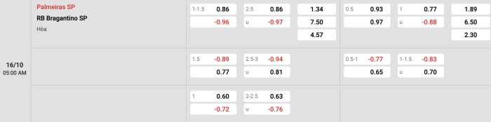 Palmeiras vs Bragantino 