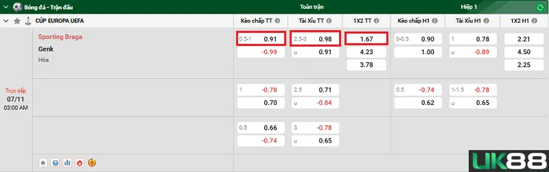 Sporting Braga vs Genk uk88 3