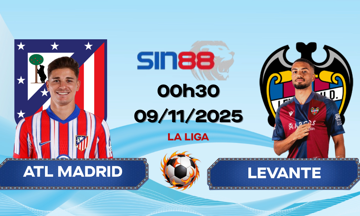 Soi kèo bóng đá Atl Madrid - Levante 00h30 ngày 09/11/2025 - La Liga
