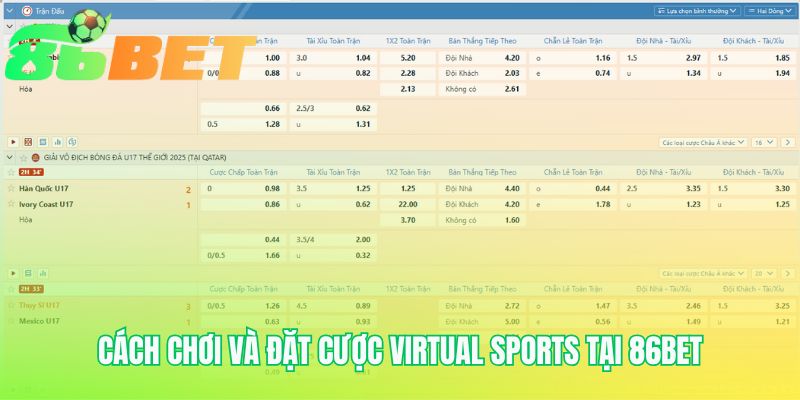 Nắm bắt cách cược Virtual Sports qua bốn bước đơn giản