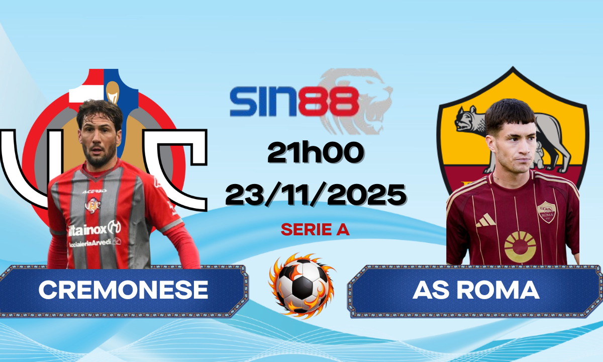 Soi kèo bóng đá Cremonese - AS Roma 21h00 ngày 23/11/2025 - Serie A