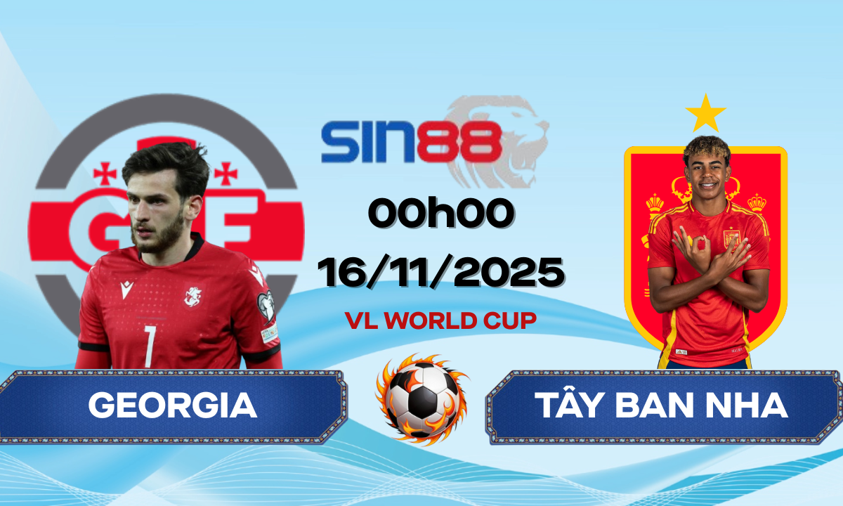 Soi kèo bóng đá Georgia - Tây Ban Nha 00h00 ngày 16/11/2025 - Vòng loại World Cup