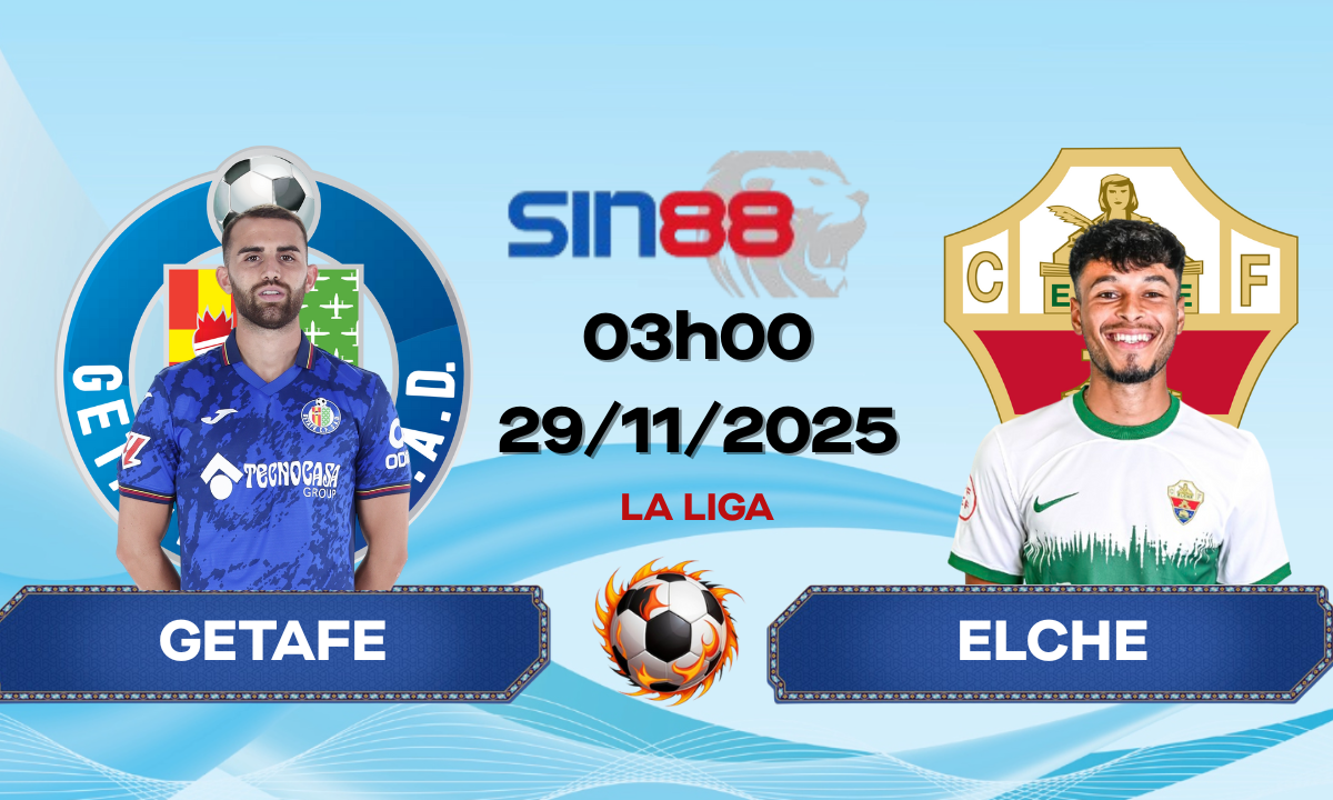 Soi kèo bóng đá Getafe – Elche 03h00 ngày 29/11/2025 – La Liga