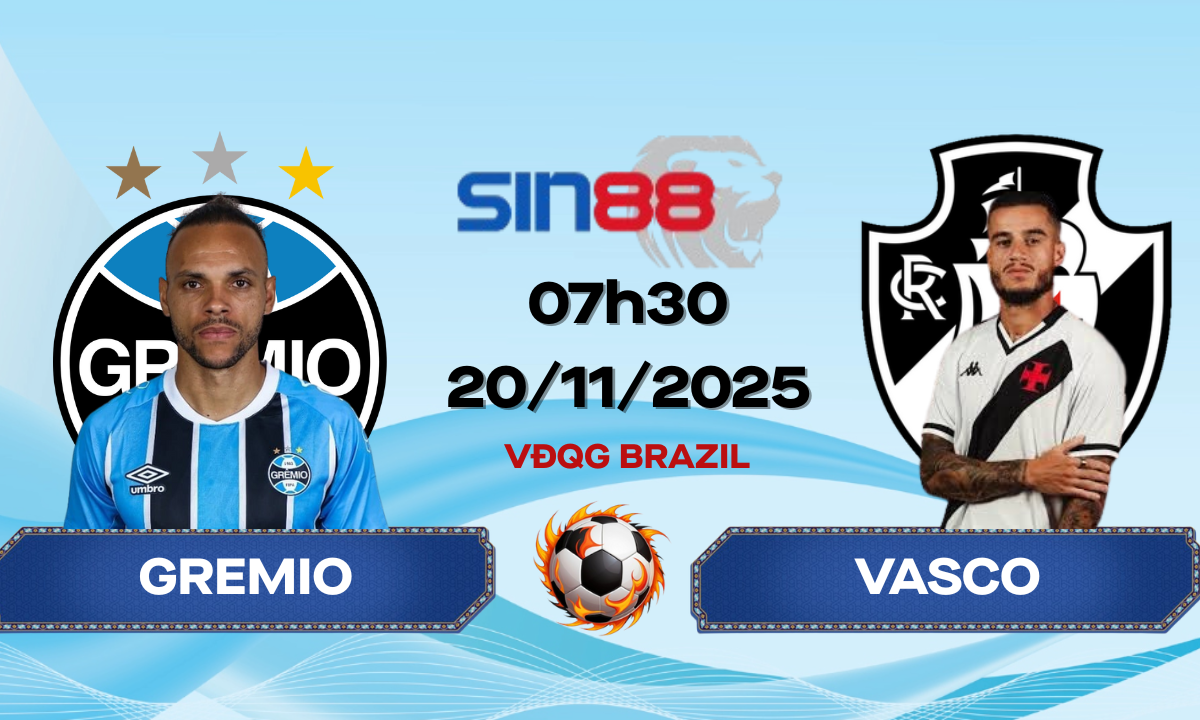 Soi kèo bóng đá Gremio - Vasco 07h30 ngày 20/11/2025 - VĐQG Brazil