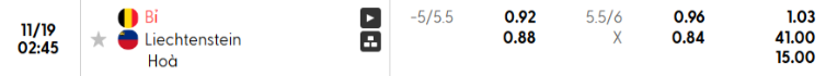 Soi kèo nhà cái Bỉ vs Liechtenstein