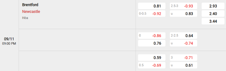 Soi kèo nhà cái Brentford vs Newcastle