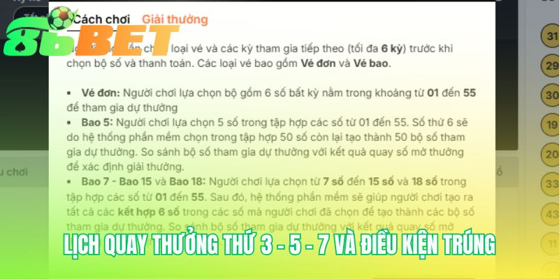 Lịch quay Vietlott Power 6/55 giúp người chơi chủ động dò vé