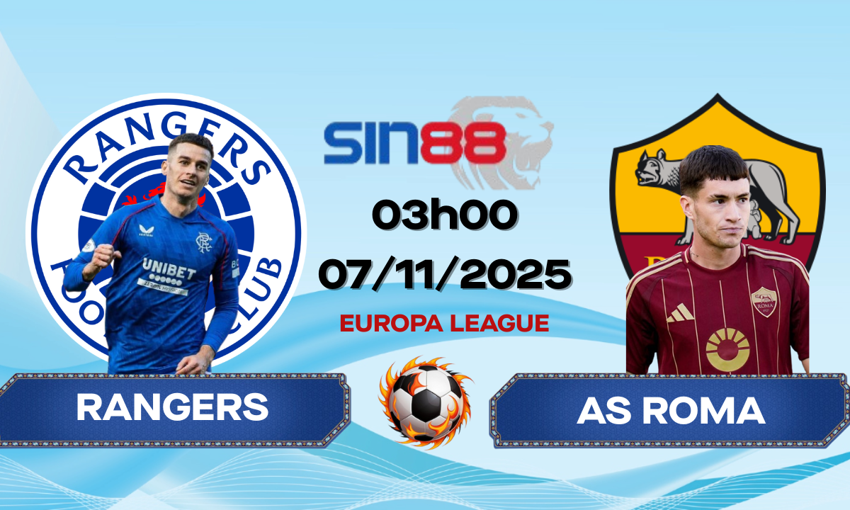 Soi kèo bóng đá Rangers - AS Roma 03h00 ngày 07/11/2025 - Europa League