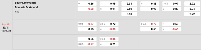 Leverkusen vs Dortmund