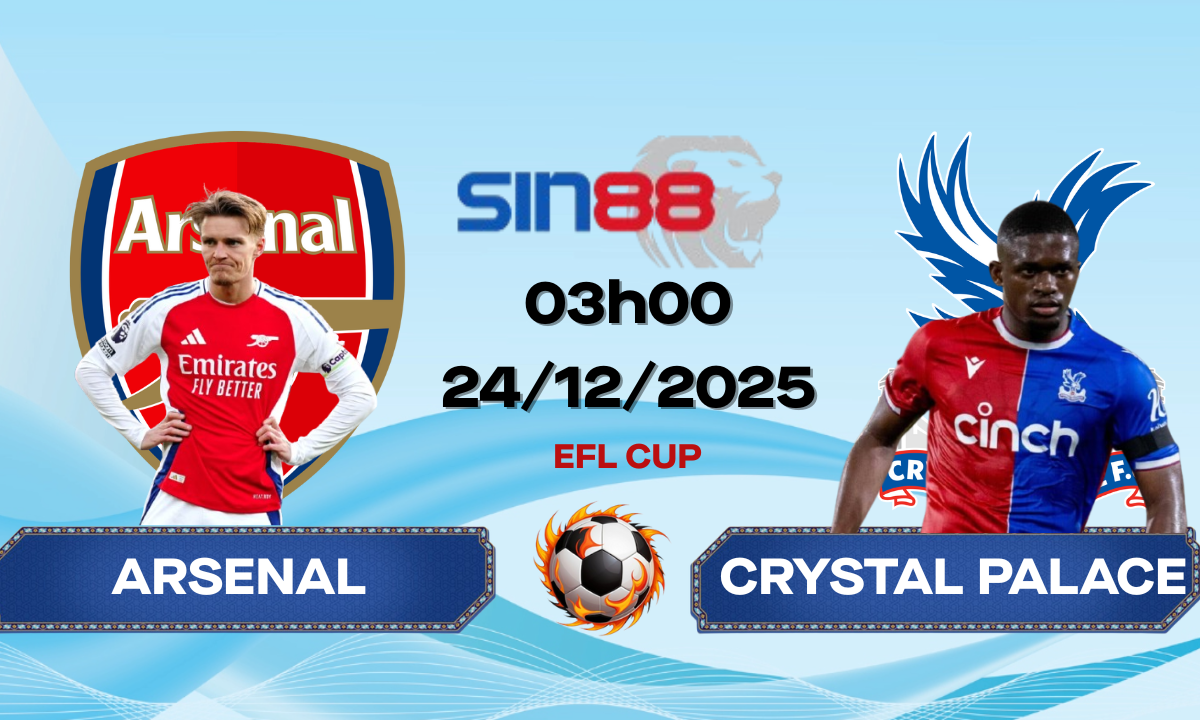 Soi kèo bóng đá Arsenal – Crystal Palace 03h00 ngày 24/12/2025 – EFL Cup