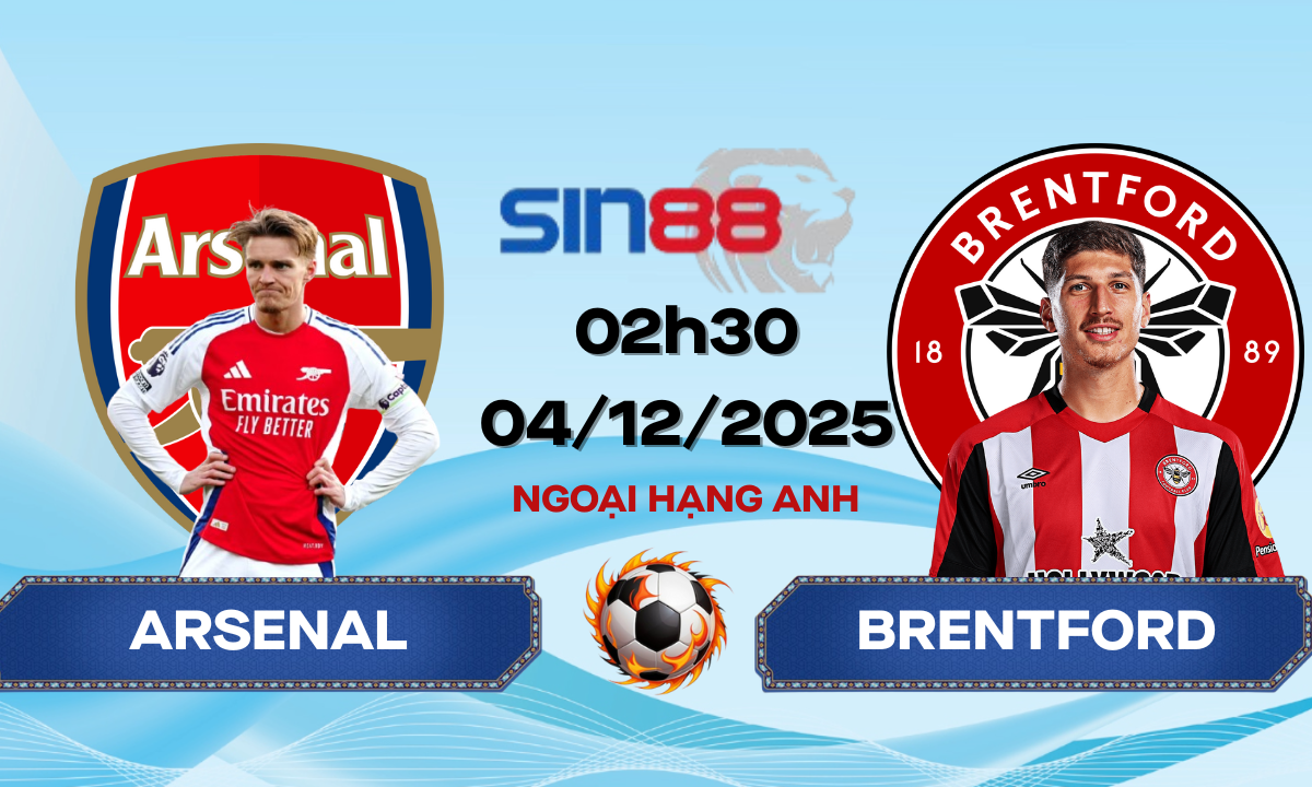 Soi kèo bóng đá Arsenal - Brentford 02h30 ngày 04/12/2025 - Ngoại hạng Anh