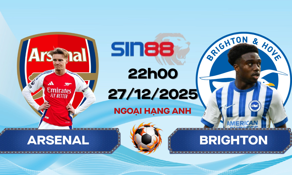 Soi kèo bóng đá Arsenal – Brighton 22h00 ngày 27/12/2025 – Ngoại hạng Anh