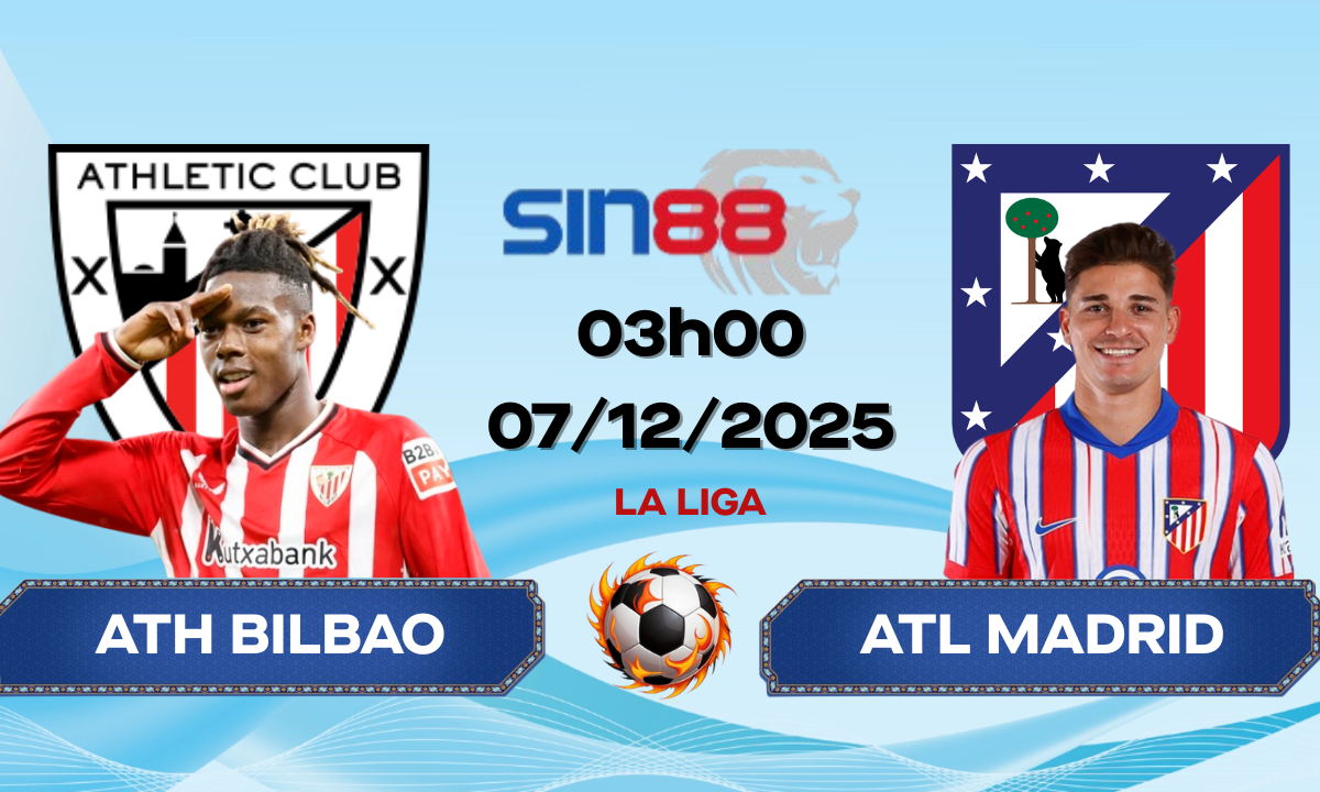 Soi kèo bóng đá Ath Bilbao - Atl Madrid 03h00 ngày 07/12/2025 - La Liga