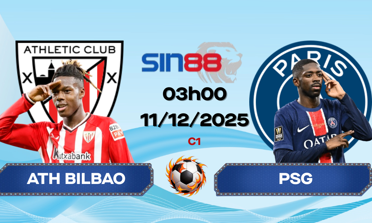 Soi kèo bóng đá Ath Bilbao – PSG 03h00 ngày 11/12/2025 – Champions League