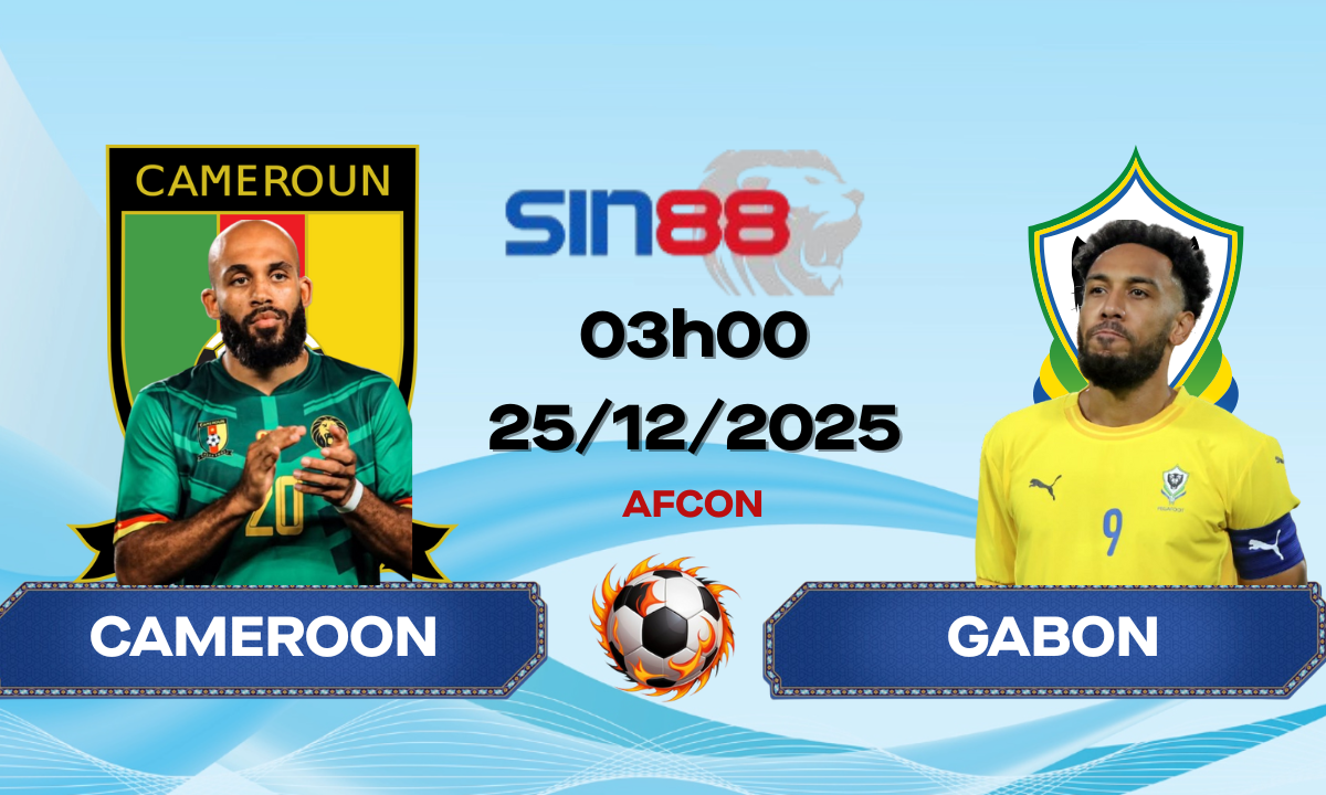 Soi kèo bóng đá Cameroon – Gabon 03h00 ngày 25/12/2025 – AFCON