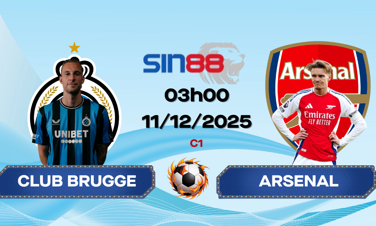 Soi kèo bóng đá Club Brugge KV – Arsenal 03h00 ngày 11/12/2025 – Champions League