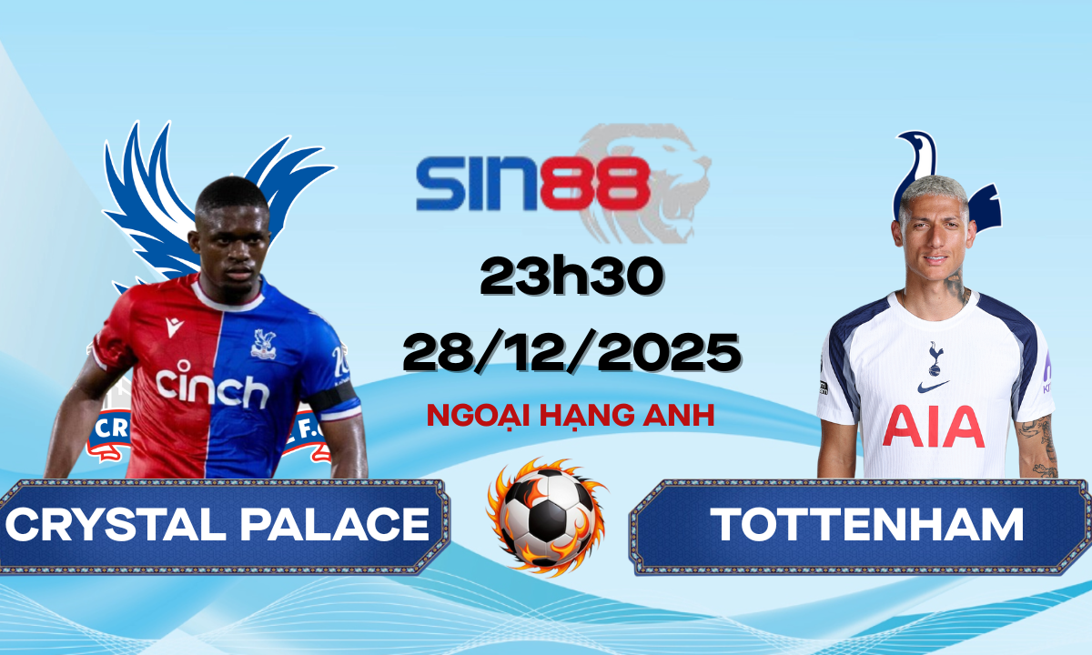 Soi kèo bóng đá Crystal Palace - Tottenham 23h30 ngày 28/12/2025 - Ngoại hạng Anh