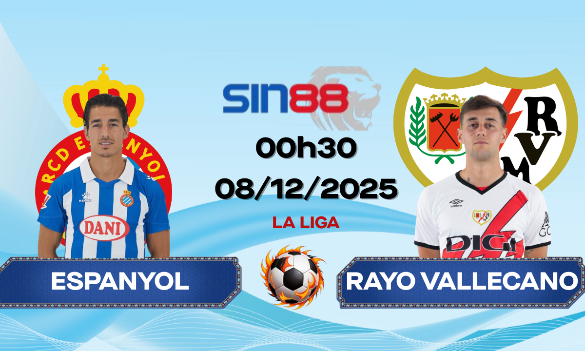 Soi kèo bóng đá Espanyol – Rayo Vallecano 00h30 ngày 08/12/2025 – La Liga