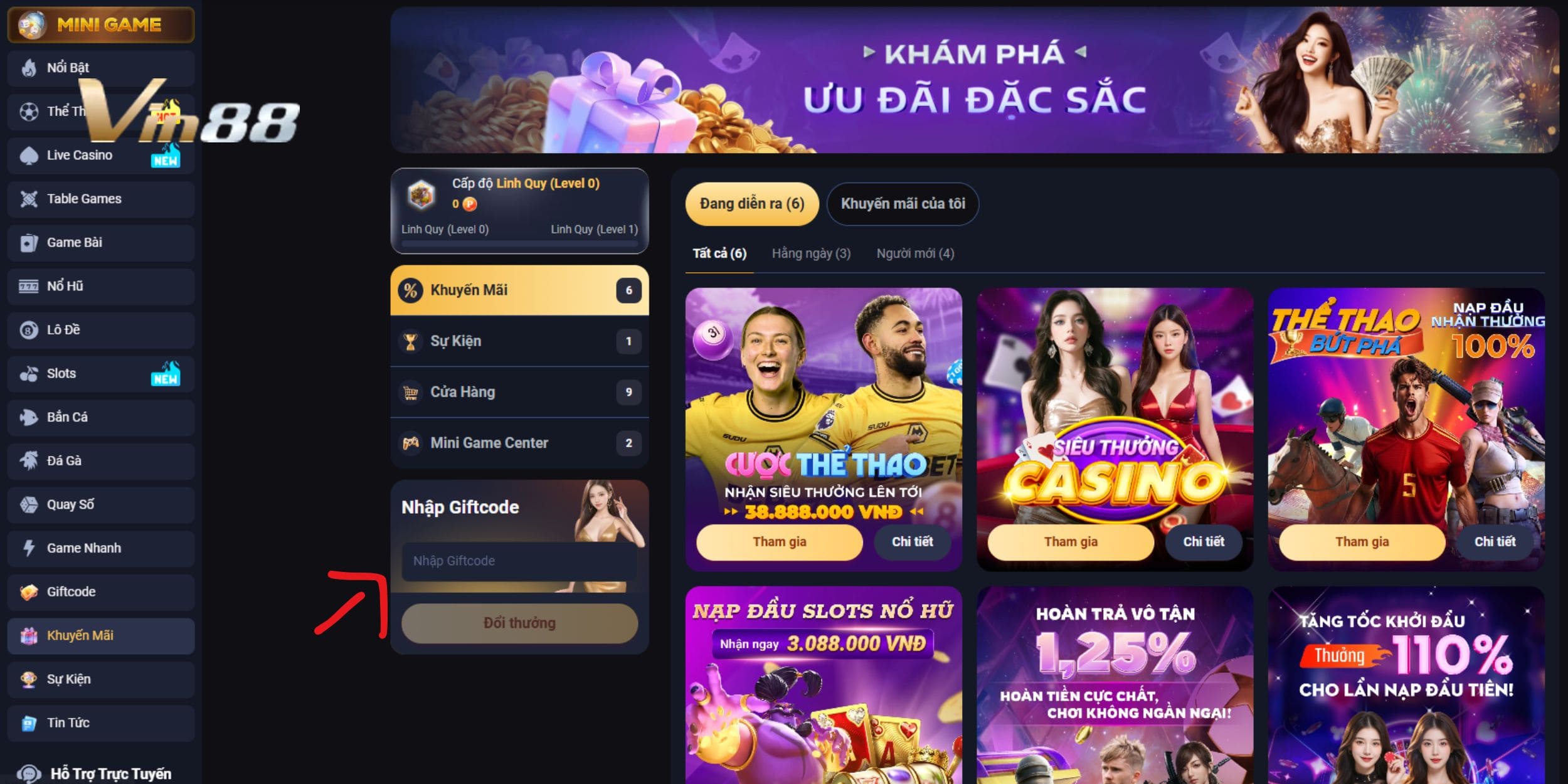 Giới thiệu về Giftcode Vin88 miễn phí 