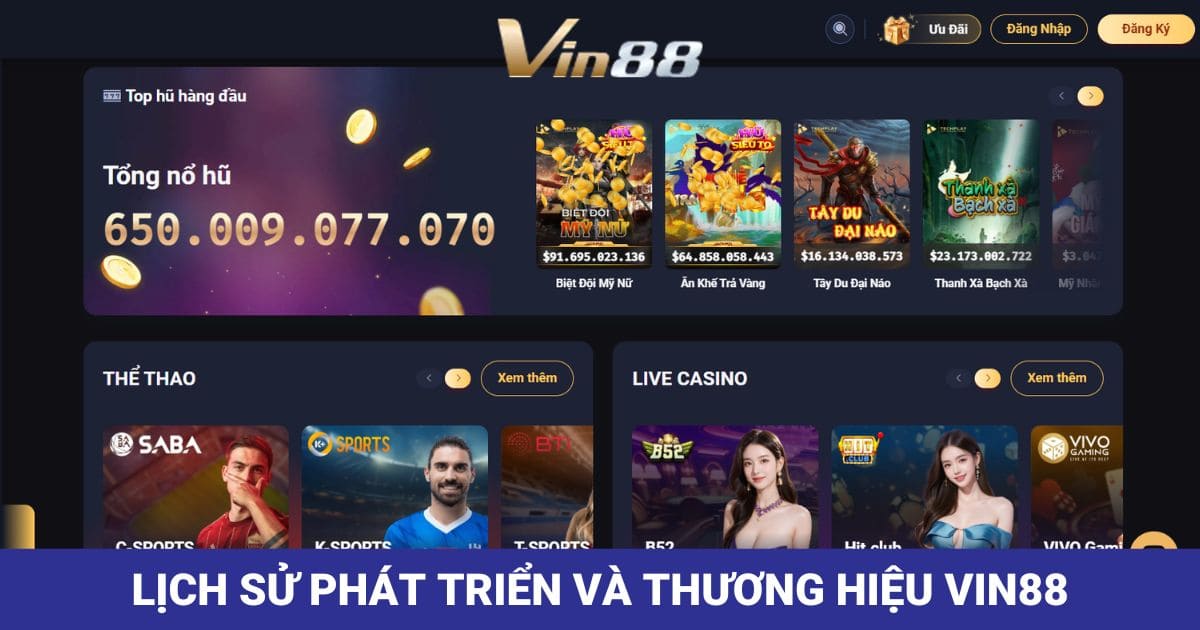 Lịch sử phát triển và thương hiệu Vin88
