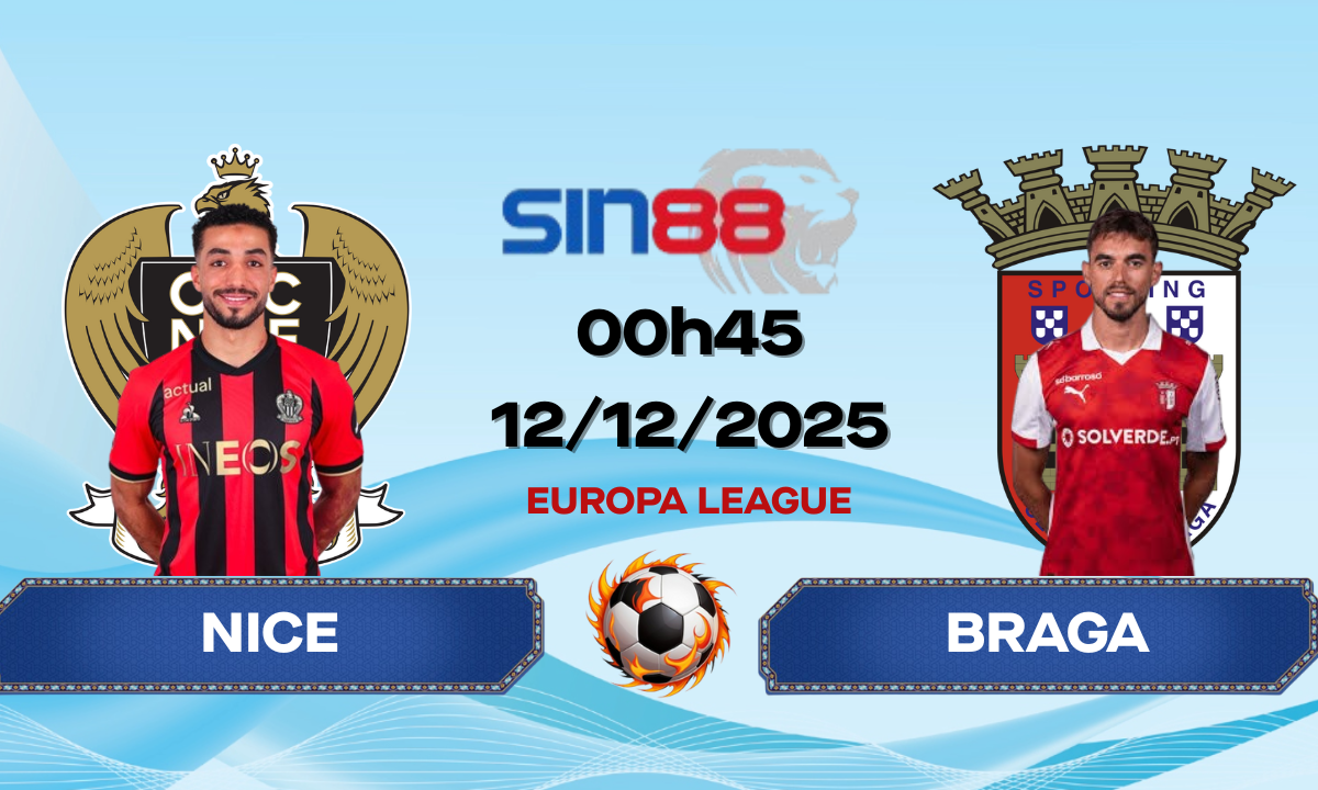 Soi kèo bóng đá Nice – Braga 00h45 ngày 12/12/2025 – Europa League