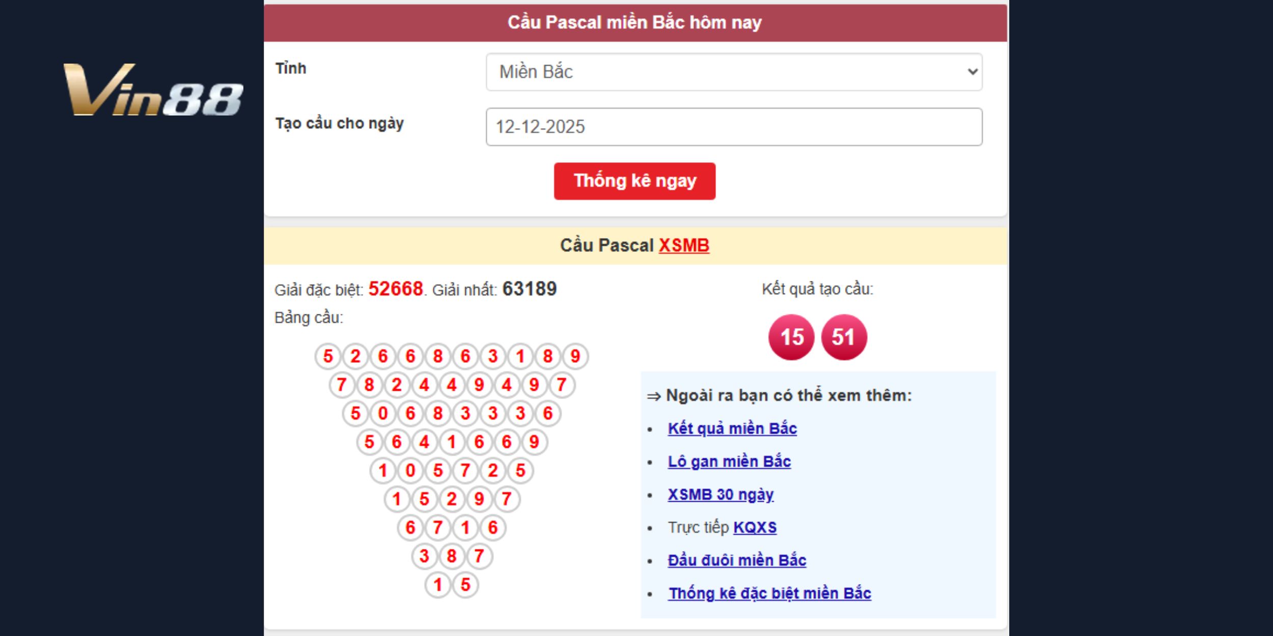 Phân tích xổ số miền Bắc qua soi cầu Pascal