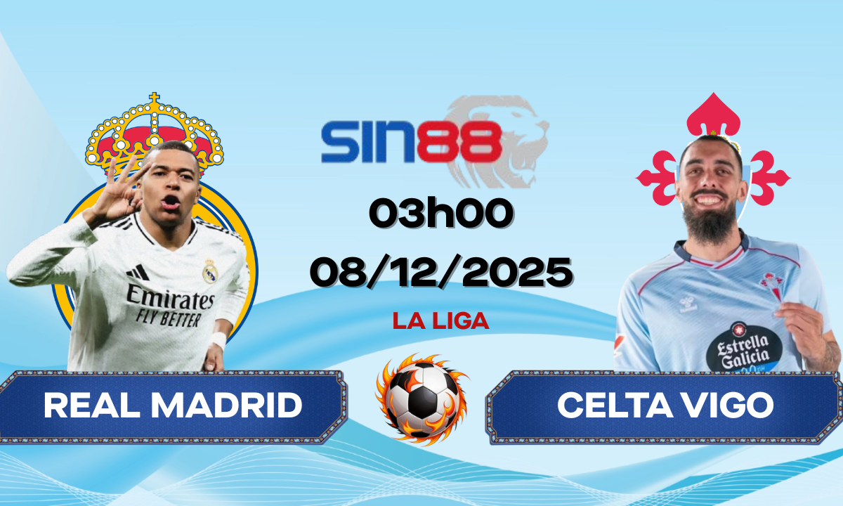Soi kèo bóng đá Real Madrid – Celta Vigo 03h00 ngày 08/12/2025 – La Liga