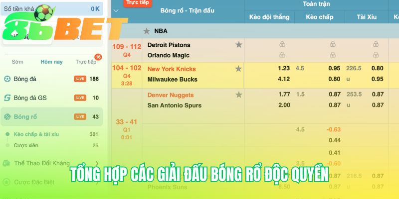 Các trận đấu bóng rổ độc quyền tại sảnh A-SPORTS