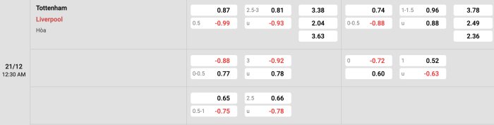 Tottenham vs Liverpool