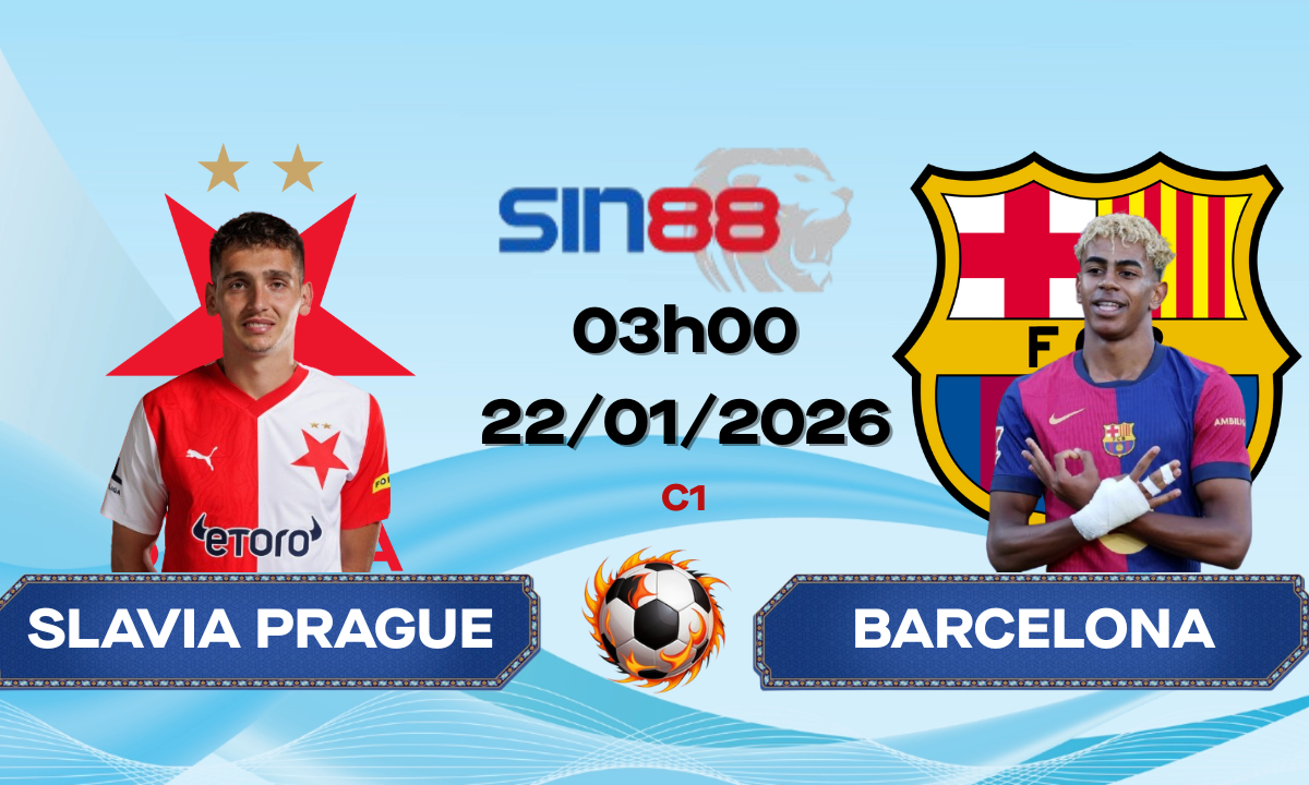 Soi kèo bóng đá Slavia Prague - Barcelona 03h00 ngày 22/01/2026 - Champions League