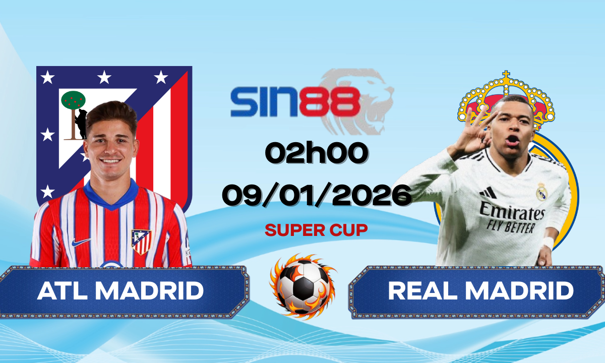 Soi kèo bóng đá Atl Madrid – Real Madrid 02h00 ngày 09/01/2026 – Super Cup