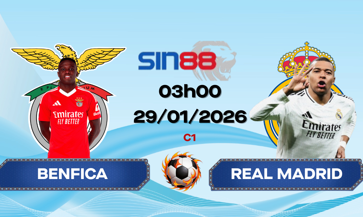 Soi kèo bóng đá Benfica – Real Madrid 03h00 ngày 29/01/2026 – Champions League