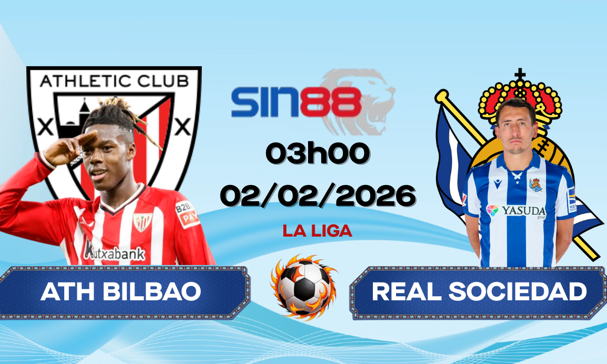 Soi kèo bóng đá Ath Bilbao – Real Sociedad 03h00 ngày 02/02/2026 – La Liga