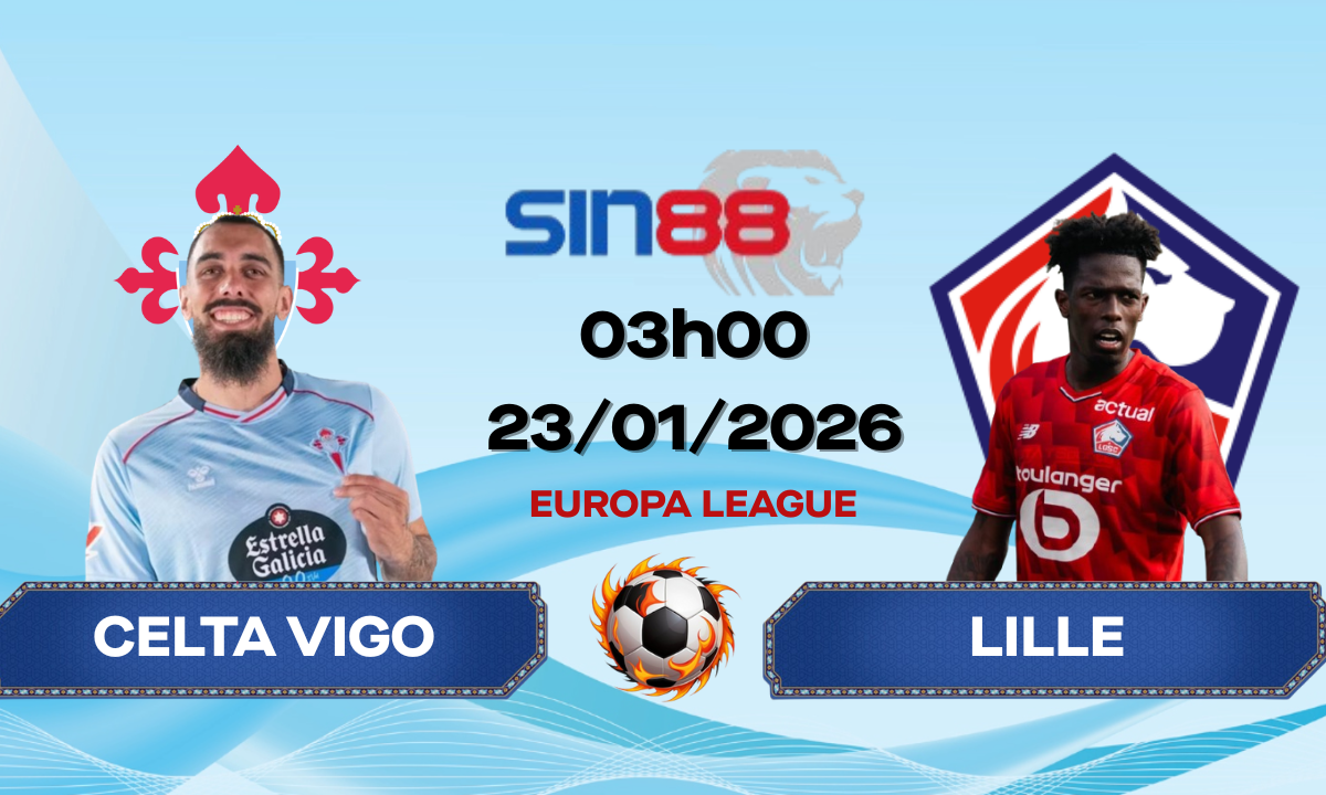 Soi kèo bóng đá Celta Vigo - Lille 03h00 ngày 23/01/2026 - Europa League
