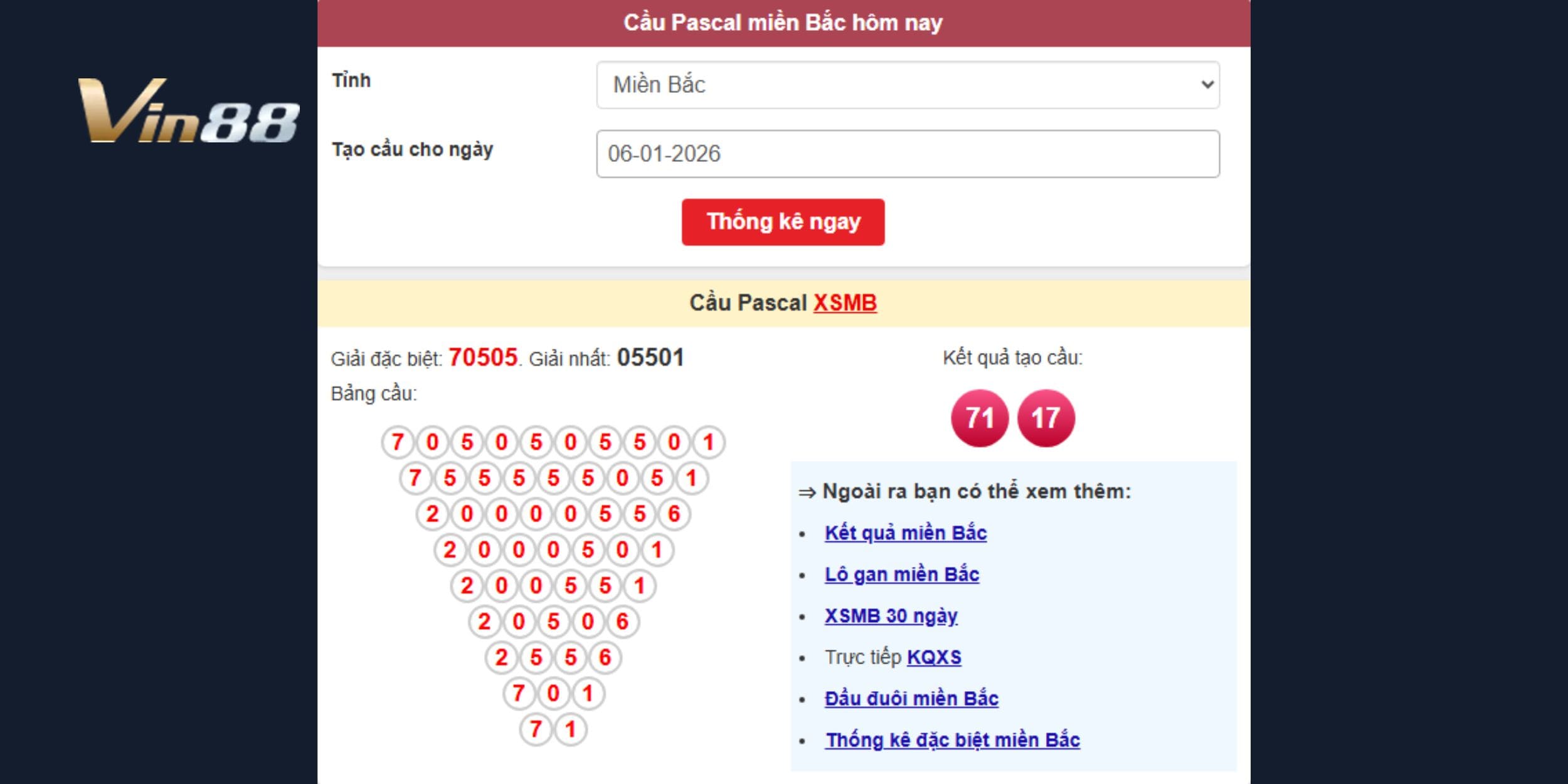 Dự đoán xổ số miền Bắc theo cầu Pascal, bám trục một cách ổn định