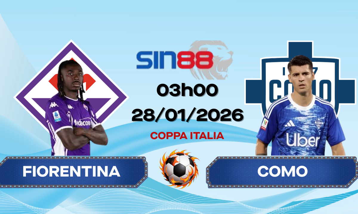 Soi kèo bóng đá Fiorentina – Como 03h00 ngày 28/01/2026 – Coppa Italia