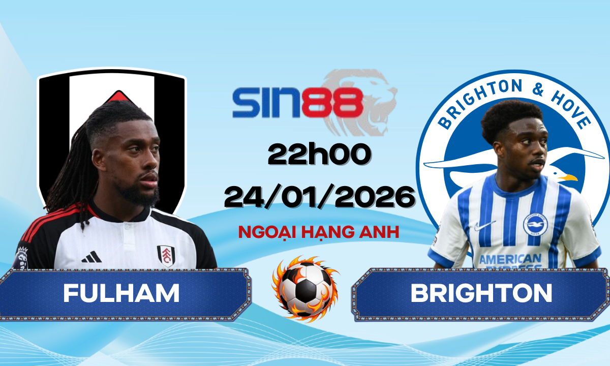 Soi kèo bóng đá Fulham – Brighton 22h00 ngày 24/01/2026 – Ngoại hạng Anh