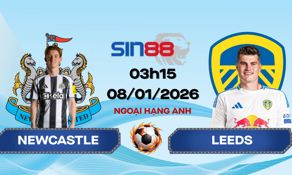 Soi kèo bóng đá Newcastle - Leeds 03h15 ngày 08/01/2026 - Ngoại hạng Anh