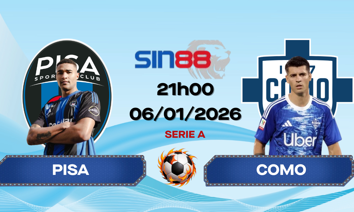 Soi kèo bóng đá Pisa - Como 21h00 ngày 06/01/2026 - Serie A