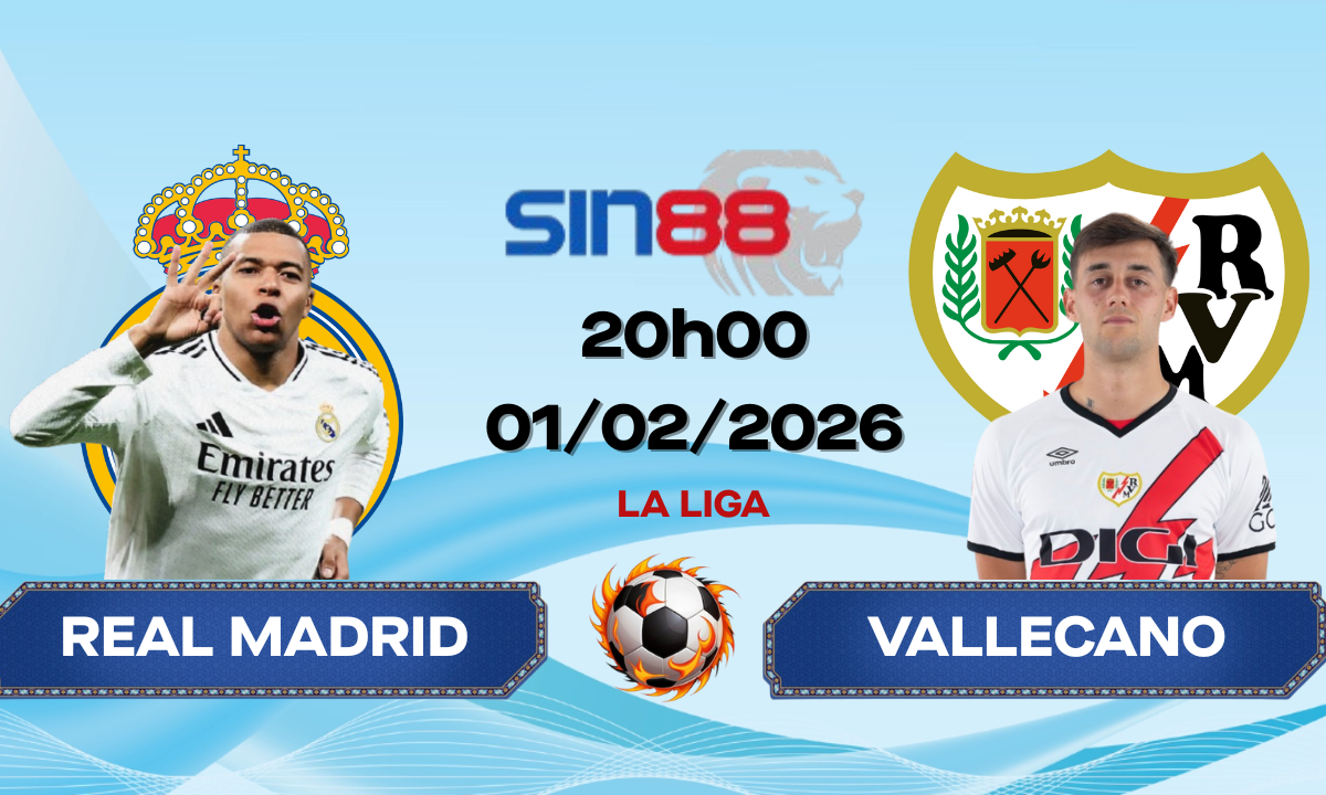 Soi kèo bóng đá Real Madrid – Rayo Vallecano 20h00 ngày 01/02/2026 – La Liga