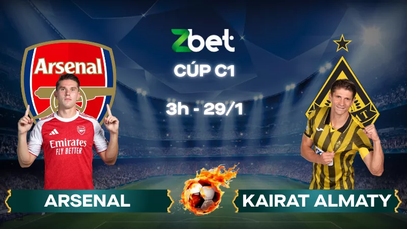 Nhận định soi kèo Arsenal vs Kairat Almaty – 03h00 29/01/2026 – Champions League