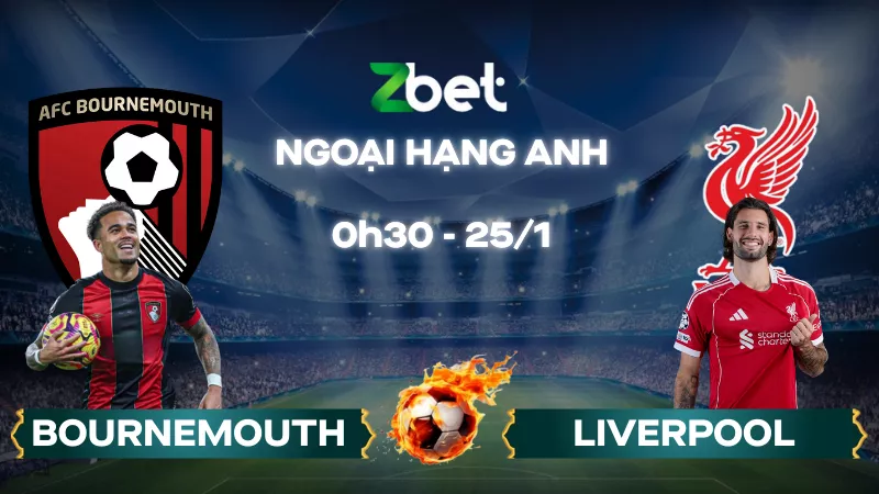 Nhận định soi kèo Bournemouth vs Liverpool – 00h30 25/01/2026 – Ngoại hạng Anh