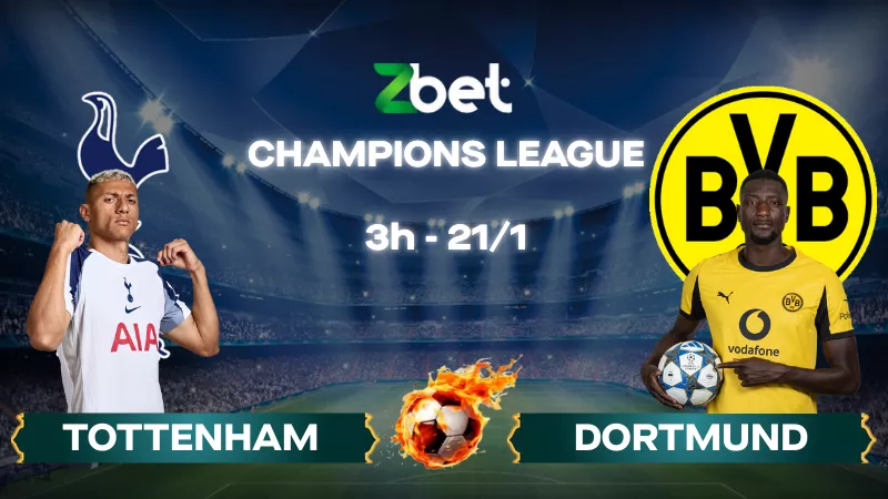 Nhận định soi kèo Tottenham vs Dortmund – 03h00 21/01/2026 – Champions League