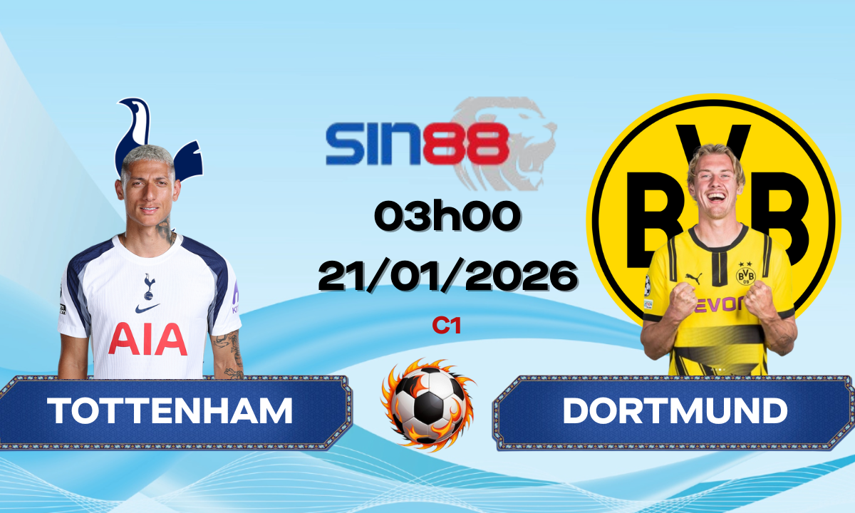 Soi kèo bóng đá Tottenham – Dortmund 03h00 ngày 21/01/2026 – Champions League
