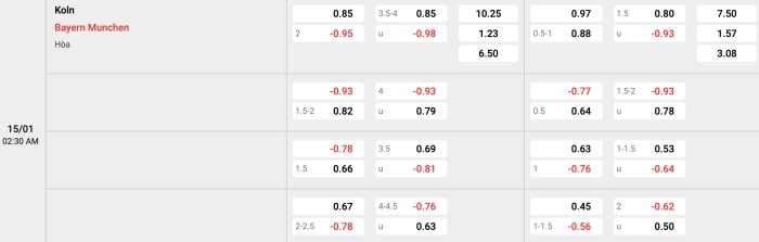Koln vs Bayern Munich