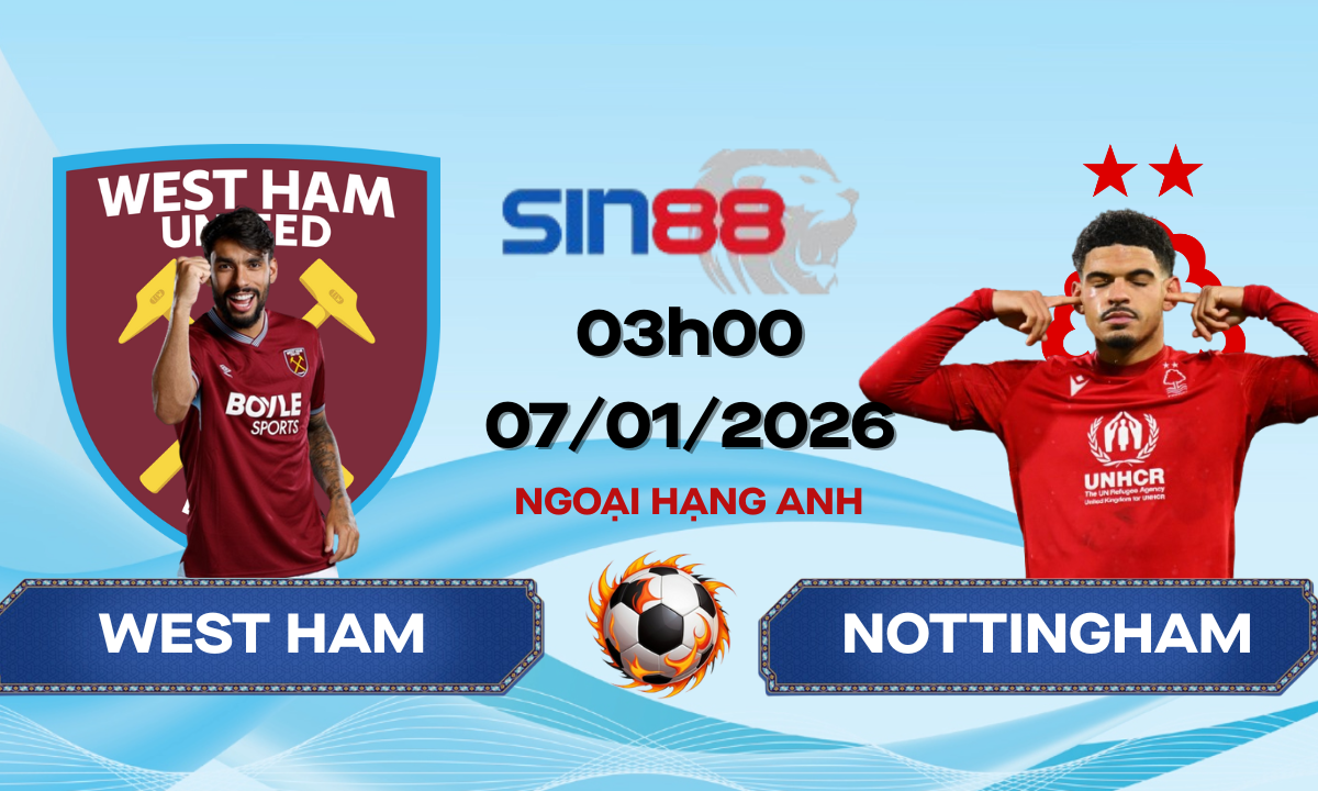 Soi kèo bóng đá West Ham - Nottingham 03h00 ngày 07/01/2026 - Ngoại hạng Anh
