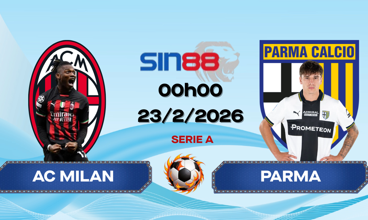 Soi kèo bóng đá AC Milan - Parma 00h00 ngày 23/02/2026 - Serie A