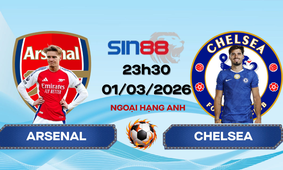 Soi kèo bóng đá Arsenal - Chelsea 23h30 ngày 01/03/2026 - Ngoại hạng Anh