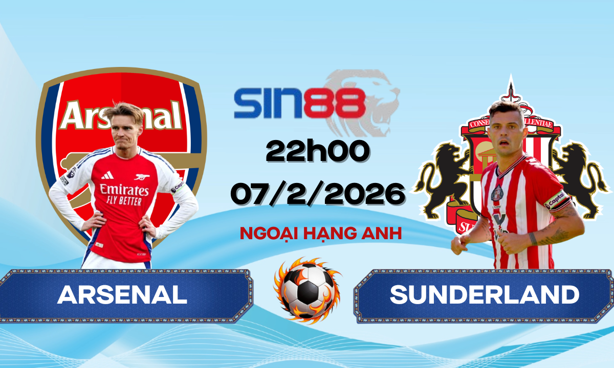 Soi kèo bóng đá Arsenal - Sunderland 22h00 ngày 07/02/2026 - Ngoại hạng Anh