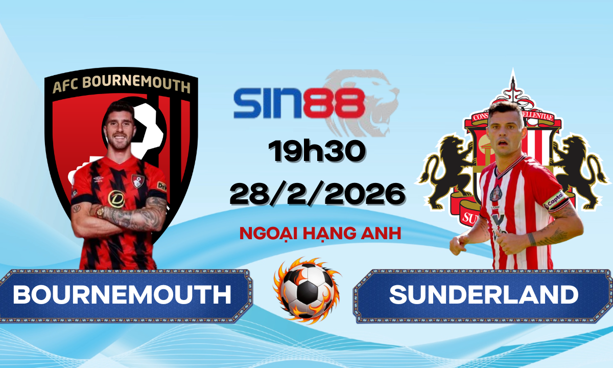 Soi kèo bóng đá Bournemouth – Sunderland 19h30 ngày 28/02/2026 – Ngoại hạng Anh